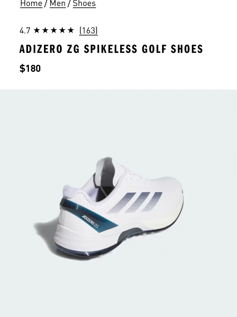 adidas White and Black Athletic Golf Shoes